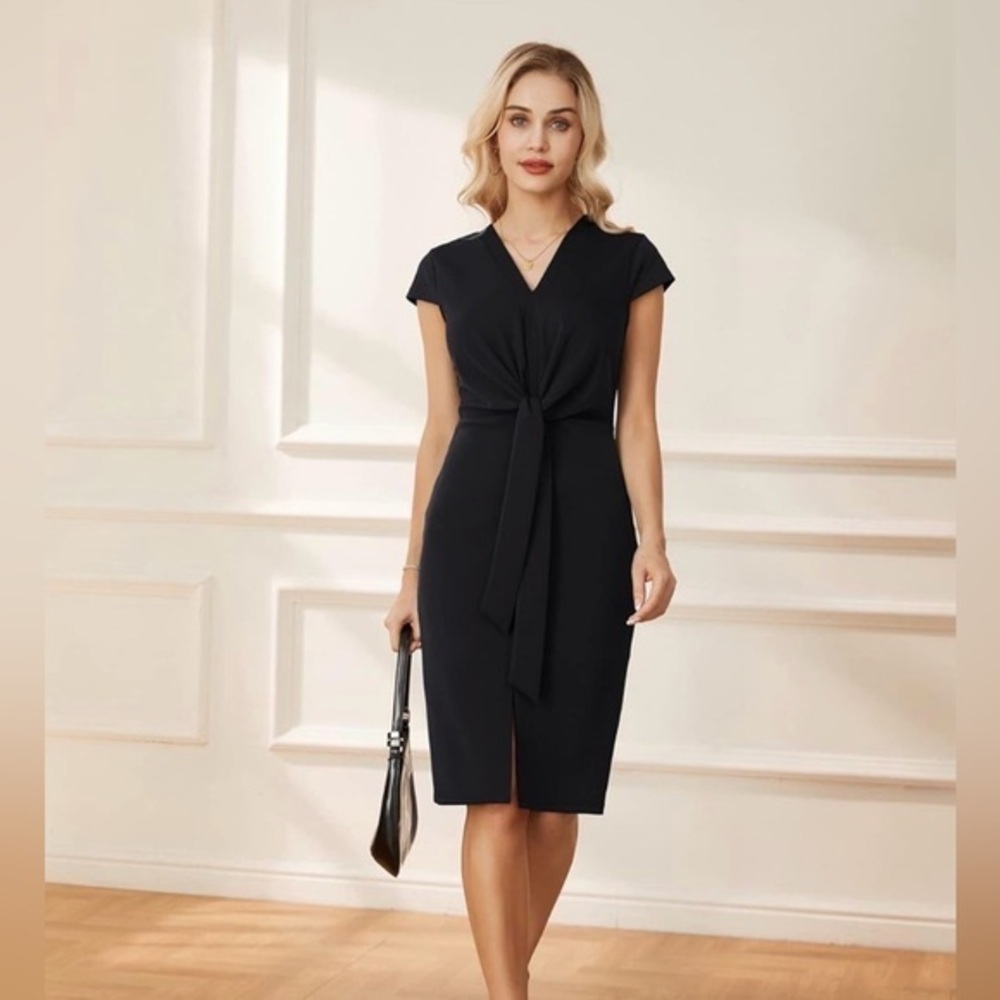 Grace Karin Black Midi Cocktail Dress Medium
